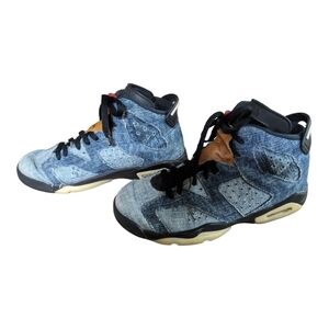Nike Air Jordan 6 denim high tops Youth Size 6.5 GUC